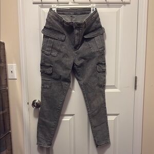 Gray Cargo Jeans